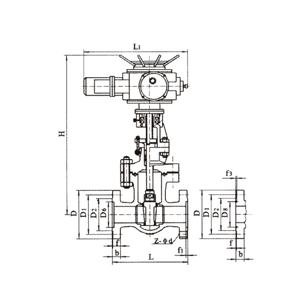 中、高壓電動(dòng)法蘭楔式閘閥